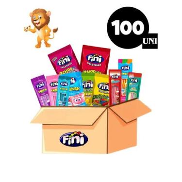 Imagem de Kit 100 un Bala Fini Tubes Gelatinas Sortido 15g - Fini