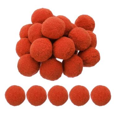 Imagem de PATIKIL Pompons de 5 cm para artesanato, 20 peças de pompons grandes para artesanato, bolas felpudas de alta elasticidade para chapéus, arte de Natal, DIY, laranja