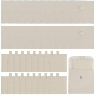 Imagem de SOFPLATE 20 conjuntos de joias de 7,5 x 8,2 cm bolsas de joias com inserções microfibra bisque quadrado tecido de veludo macio sacos de exibição de presente para anel brinco colar pulseira embalagem