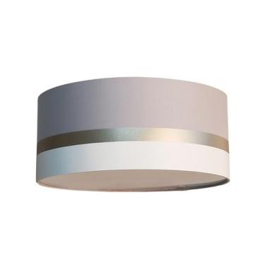 Imagem de Luminária Plafon Faixas Bronze Cúpula 30x15 - Tom Luz, Cinza