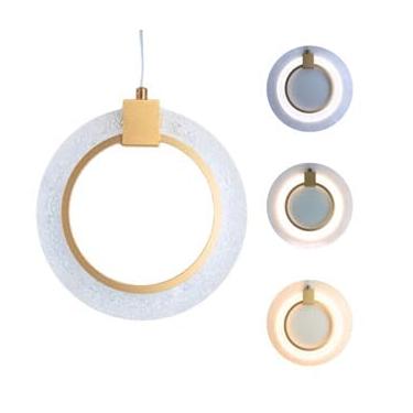 Imagem de Pendente Cristal Redondo 3cores 3k 4k 6k Metal Dourado Biv