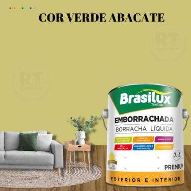 Imagem de Tinta Borracha Líquida Cor Verde Brasilux Para Parede 3,2l Acrílica La