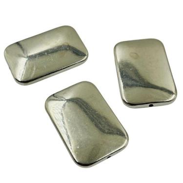 Imagem de Miçanga Retângulo 41mm 10pçs Passante Chato Abs Níquel 64g - Macall