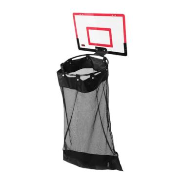 Imagem de Baoblaze Cesto de roupa suja pendurado, saco de roupa suja dobrável, economizando espaço com ganchos sobre a porta para apartamento de hotel interno de fazenda, Vermelho