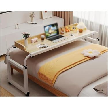 Imagem de Mesa De Cama Mesa De Cama Rolante Computador Móvel Laptop Mesa Com Rodas Para Cama Dupla Queen King Size Estrutura De Cama, Brown