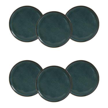 Imagem de Conjunto de Pratos Rasos Porto Brasil Bio Oceano Azul 29cm - 6 Peças