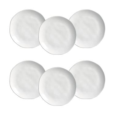 Imagem de Conjunto de Pratos de Sobremesa Porto Brasil Orgânico New White 19,5cm - 6 Peças