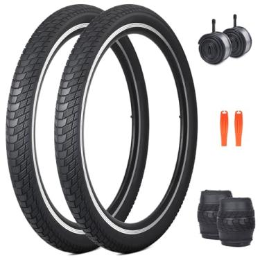 Imagem de MEGHNA Conjunto de pneus de bicicleta Cruiser 69.8 cm dobrável 69.8 cm x 5.6 cm (56-584) substituição antiderrapante para todos os terrenos com tubo interno para mountain bike híbrido bicicleta
