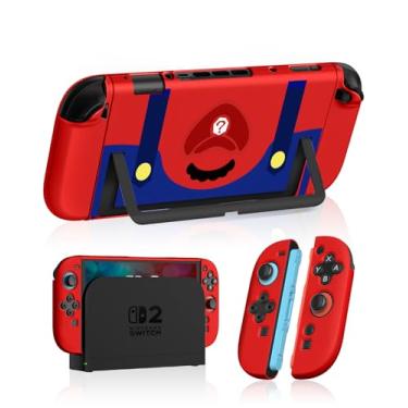 Imagem de Gurgitat Capa encaixável para Nintendo Switch 2 – Capa protetora de TPU macio com design fofo de desenho animado para Joy-Con Red MLA PC para Switch 2 2025 para meninos e meninas