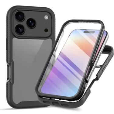 Imagem de Eilkmcre Capa para iPhone X7 Pro Max, capa de celular para iPhone X7 Pro Max com protetor de tela integrado, capa traseira transparente e fina, à prova de choque, resistente, resistente, capa