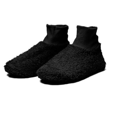 Imagem de Meia Polar Peluciada Super Quentinha Pantufa Sem Solinha para Dormi Fofinha (Preta, BR, Adulto, Faixa Numérico, M, 39, 40)