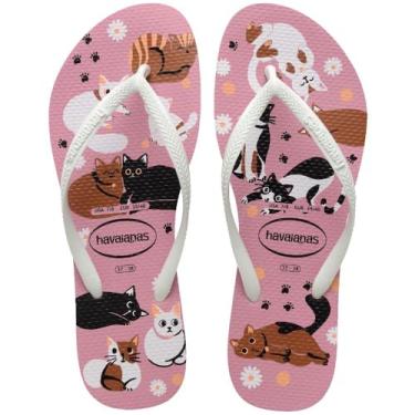 Imagem de Havaianas Chinelo Infantil Slim Pets Cachorro Gato (Rosa Chiffon, BR, Criança de 4 a 8 anos, Faixa Numérico, M, 27, 28)