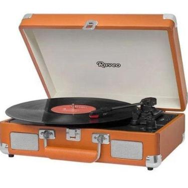 Imagem de Vitrola Retrô Raveo Sonetto Caramelo Bluetooth Toca-Discos