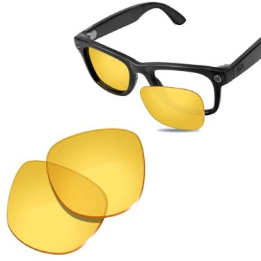 Imagem de Glintbay Lentes de óculos de sol de substituição 100% precisas para Ray-Ban Meta Wayfarer RW4008 53 mm - Amarelo cristal não polarizado
