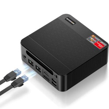 Imagem de BOSGAME Mini PC Gaming AMD Ryzen 7 5700U, Micro PC 32GB DDR4 RAM 1TB SSD, Mini Desktop Dual LAN 2.5GbE/4K Triple Display/WiFi6E/BT5.2 para Casa/Escritório/Gamer