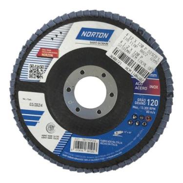 Imagem de 4 12 x 120 p disco lixa flap  r822  69957320327 4 1/2 x 120 p - NORTON