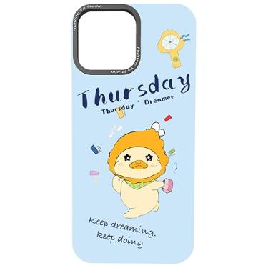 Imagem de Fighting Ya Studio Week Series Emotional Value Vibe - para iPhone 16 Pro Max, design bonito e estético baseado no humor para mulheres e meninas - MagSafe, funciona apenas com capa básica de mudança de