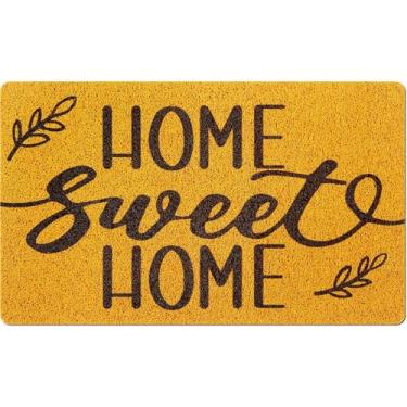 Imagem de Home Sweet Home Tapete de porta da frente para decoração de férias internas e externas 45,7 x 76 cm Capacho doce