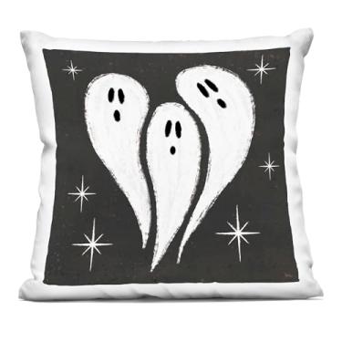 Imagem de Stupell Industries Almofada estampada Wee Bit Wicked Ghosts para ambientes internos, 45 x 18 x 46, preta