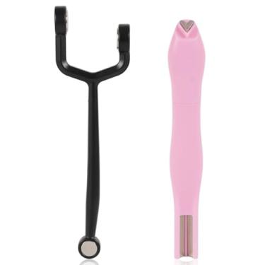 Imagem de 2pçs Conjunto de Ímãs para Esmalte em Gel Tipo Olho de Gato, Formato y 3 em 1 Caneta Magnética Arte Unhas Tipo Olho Gato Formato Coração Redondo Linha Dupla Ferramenta Versátil Manicure (Preto, Rosa)