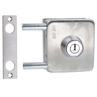 Imagem de Coshar Fechadura de porta de vidro de aço inoxidável com chave de vidro comercial fechadura de entrada para portas de vidro de 3/20.3 cm-1/5.1 cm (10 mm-12 mm)