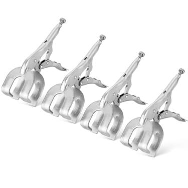 Imagem de NATGAI Conjunto de alicates de travamento de 23 cm, pacote com 4 grampos de solda de metal com liberação rápida, garras de torno de grampo C resistentes para soldagem, marcenaria, reparo de automóveis