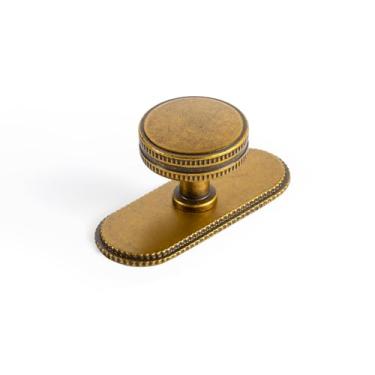 Imagem de Goo-Ki Puxadores de gaveta de armário de latão antigo com placa traseira ou espaçador, ferragens de cozinha de liga de zinco - pacote com 6 puxadores de barra de bronze retrô de bronze vintage para