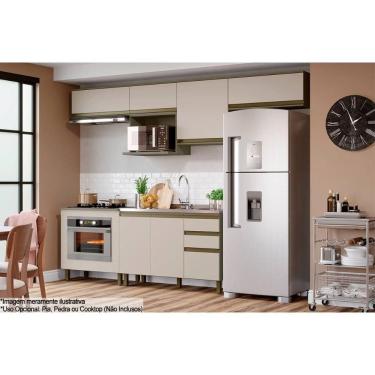 Imagem de Cozinha Modulada Connect 8 Peças 5 Aéreos + 2 Balcões + 1 Complemento C6p11 Duna Cristal2 Aéreos + 1 Balcão + 1 Complemento