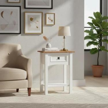 Imagem de Aparador 1 Gaveta Madeira Maciça - stox, Branco