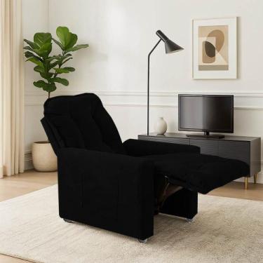 Imagem de Poltrona Reclinável Papai Mamãe Confort - Silverio Decor, Preto