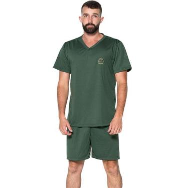 Imagem de Pijama Masculino Gola V Fechado WLS Modas Básico Roupa de Dormir Frio 