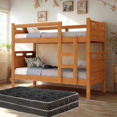 Imagem de Beliche Compacta Moderna Estrutura Reforçada Solteiro Vira Duas Camas 