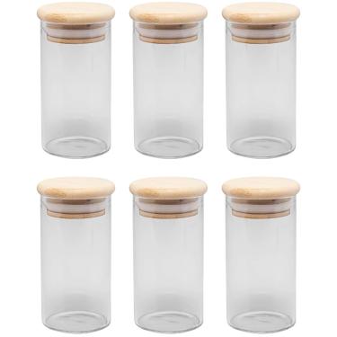 Imagem de Jogo De 6 Potes Para Temperos 120ml Tampa De Bambu Wolff