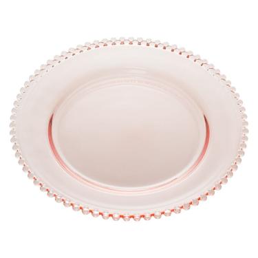 Imagem de Jogo De 2 Sousplat De Cristal 32cm Rosa Pearl Wolff