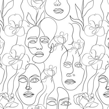 Imagem de tiltil Papel de parede de papel de parede preto e branco 43,9 cm x 199,9 cm papel de contato autoadesivo papel de parede decorativo removível para quarto