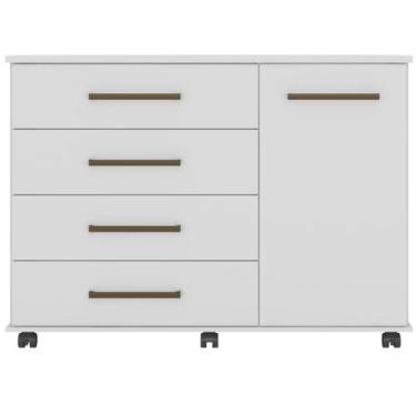 Imagem de Comoda Para Quarto Flora 4 Gavetas Com Rodizios Demóbile - Domóbile, B