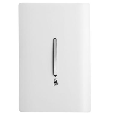 Imagem de Pulsador Para Campainha Vertical Cromada Com Placa 4x2 Branca - Dc-120017 - Novara