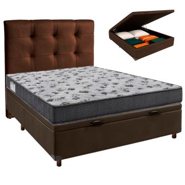 Imagem de Kit Cama Box Bau + Cabeceira + Colchão Casal D33 - Iso100 - Ortobom