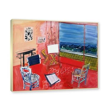 Imagem de Moldura de champanhe. Impressões Raoul Dufy, (Studio in Vence), pôster de viagem vintage, arte impressionista, imagem de arte de parede em tela para decoração de casa. 40 x 48 cm - 15,7 x 18,9 pol