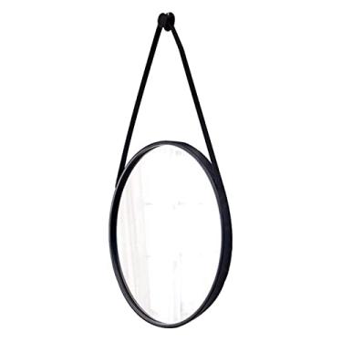 Imagem de AKALNNB Espelho de maquiagem LED espelho cosmético de madeira maciça criativo desktop portátil montado na parede espelho cosmético HD cuidados com a pele barbear