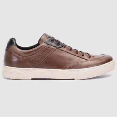 Imagem de Sapatênis Masculino Sunset Marrom Escuro de Couro Premium Qualidade El