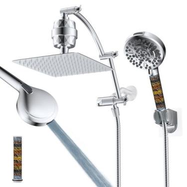 Imagem de Cabeça de chuveiro Combo Hibbent All Metal 25 cm com filtro de 20 está