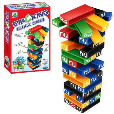 Imagem de Jogo caiu perdeu torre equilíbrio colorido 2 em 1 brinquedo - COMPANY 