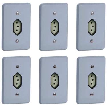 Imagem de Kit 6 Conjunto Tomada 2p+t 20a 250v Silentoque 4x2 Pial