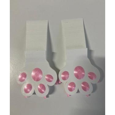 Imagem de Kit 2 Suporte Trava Porta Patinhas de Gato Gatinho Aparador Peso Cunha