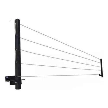 Imagem de Varal Reforçado 60Kg Retratil Parede Aluminio
