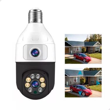Imagem de Lâmpada Câmera Wifi Com Lente Dupla Para Segurança Noturna
