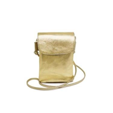 Imagem de Bolsa Dani Feminina a Tiracolo em Couro Legítimo (Dourado)