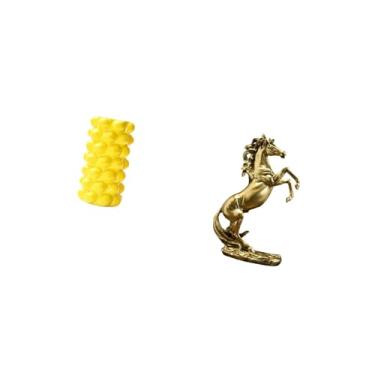 Imagem de Fenteer Vaso de Flores de Porcelana E Estátua de Cavalo em Pé, Ornamento de Mesa Elegante para Sala de Estar, Hotéis, Estantes, Decoração de Lareira