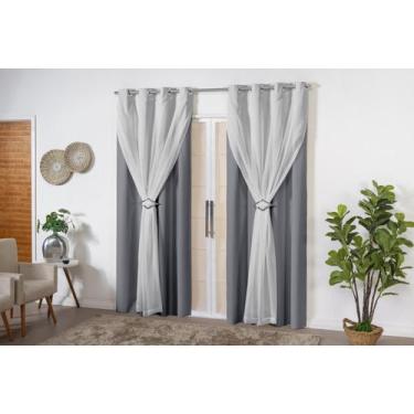 Imagem de Cortina Blackout PVC (plástico) com VOIL e PRESILHA para Sala ou Quart